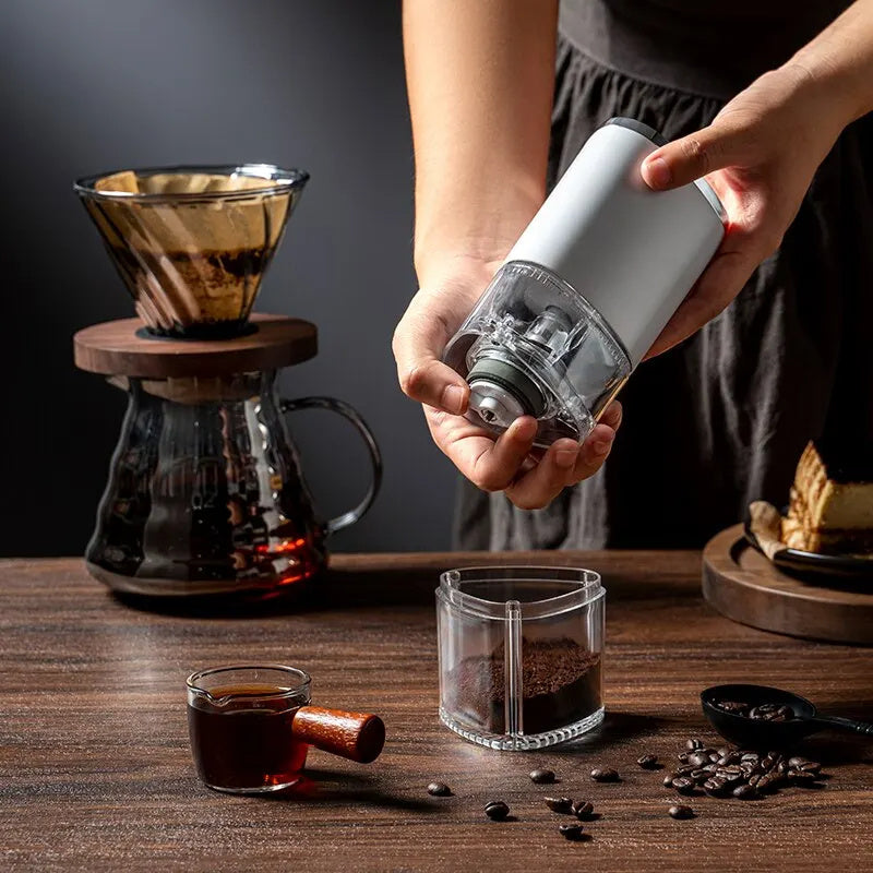 Portable Electric Coffee Grinder TYPE C USB Charge Ceramic Grinding Core Home Coffee Beans Pulverizer Grinder Small Portable Mini Home Kitchen Coffee Grinder Machine Mill Automatic USB Charging - Otaj Gifts