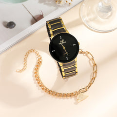 New Fashion Simple All-match Couple Watch Heart Bracelet Suit - Otaj Gifts