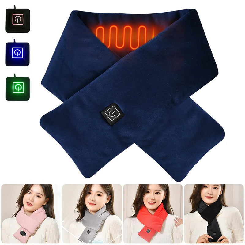 USB Women Men Heating Scarf Temperature Scarf 3 Gears Adjustable USB Charging Heat Control Neck Warmer For Cycling Camping USB Heated Scarf - Temperature Adjustable Heating Scarf - Otaj Gifts