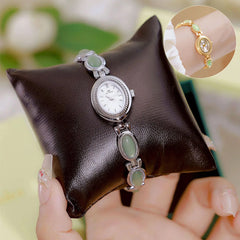 Women's Watch Ladies Bracelet Luxury Brand Waterproof Retro Natural Dongling Stone Hetian Jade Advanced Chain Watches Gift - Otaj Gifts