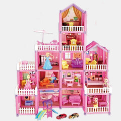 278pcs Doll House Building Toys DIY Brain Training Doll House Castle Building Kit for Girls Pink - Otaj Gifts