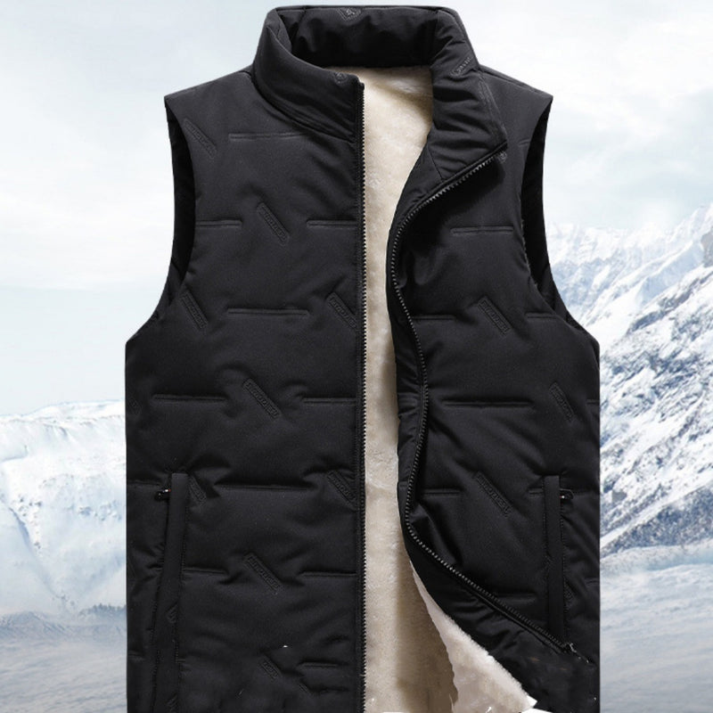 Autumn And Winter Fleece-lined Thickening Stand Collar Cotton Vest - Otaj Gifts