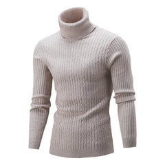 Men's Sweater Casual Retro Twisted Flower Turtleneck Knitting - Otaj Gifts