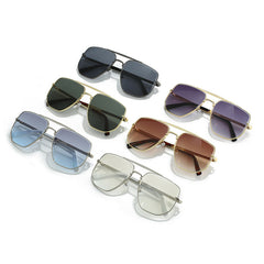 Fashion Square Metal Double Beam Sun Glasses - Otaj Gifts