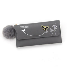 Fashion Ladies Long Hair Ball Bow Purse - Otaj Gifts