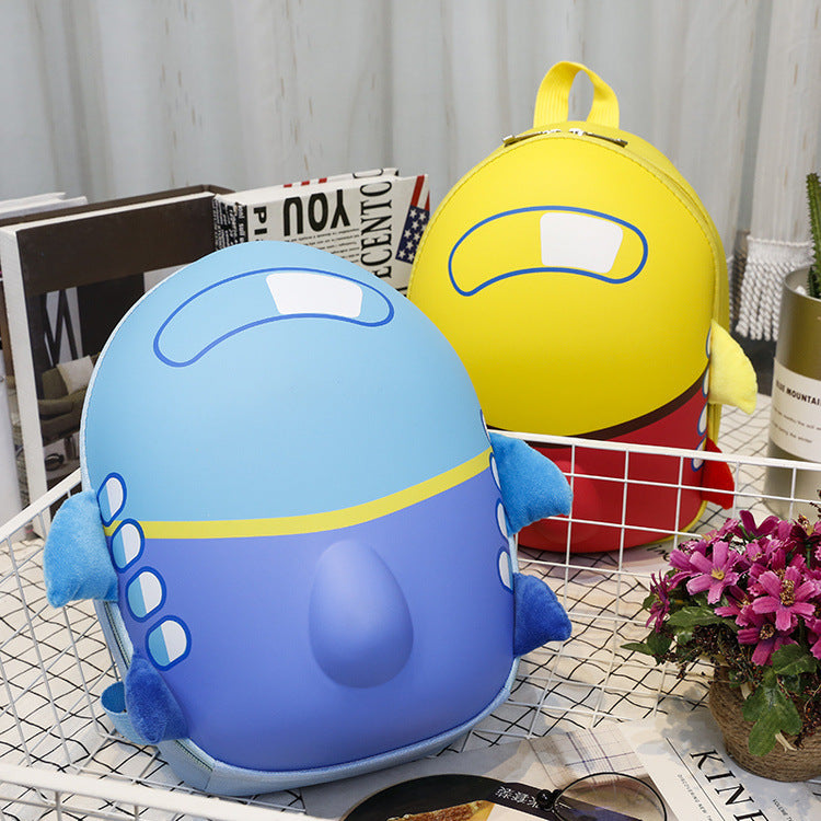Wholesale children's cartoon kindergarten schoolbag small aircraft hard shell backpack waterproof eggshell double shoulder bag - Otaj Gifts