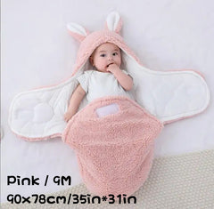Super Soft Baby Sleeping Bag Fluffy Fleece Newborn Blanket Swaddle Blankets, Unisex Baby Wrap For Newborn Baby Boys Girls With Head-Protecting & Head-Supporting Function, Wearable Swaddle Sleep Sack - Otaj Gifts