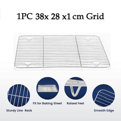 Stainless Steel Baking Pan Toaster Oven Pans Grid Baking Dish BBQ Cookie Cake - Otaj Gifts