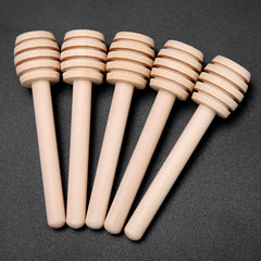 24Pcs Wooden Honey Dripper Stick Server Jam Syrup Drizzler Stirring Rod Kitchen Gadgets (8cm) - Otaj Gifts
