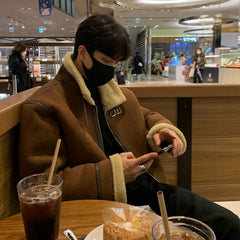 Men's Suede Lamb Wool Cotton Coat Coat - Otaj Gifts
