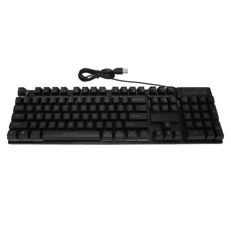 Gaming Keyboard Wired 104 Keys Ergonomic Backlight USB Keyboard for for Home Office Laptop Work GamingBlack - Otaj Gifts