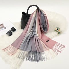 Autumn And Winter New Contrast Color Warm Cashmere-like Fashion Scarf - Otaj Gifts