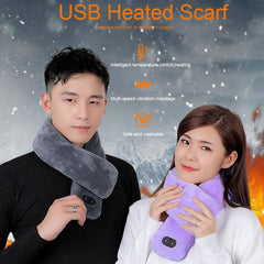 Women Men Soft Temperature Control Pain Relief Cervical Massage Shoulder Neck Wrap USB Heated Scarf Shawl Washable Winter Warm - Otaj Gifts