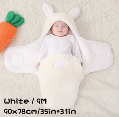 Super Soft Baby Sleeping Bag Fluffy Fleece Newborn Blanket Swaddle Blankets, Unisex Baby Wrap For Newborn Baby Boys Girls With Head-Protecting & Head-Supporting Function, Wearable Swaddle Sleep Sack - Otaj Gifts