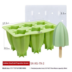 6-piece Spiral Ice Cream Silicone Food Grade Mold with Cover - Otaj Gifts