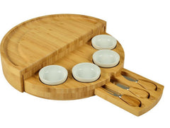Wooden Cheese Cutting Board Set Rotating Opening And Closing - Otaj Gifts