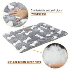 Self-Warming Cat Bed Mat Washable Dog Bed Crate Mat Soft Pet Sleeping Mat For Dogs And Cats Reversible Fleece Dog Crate Kennel Pad Cat Pet Bed - Otaj Gifts