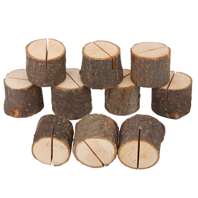 10Pcs Stump Shape Wedding Party Place Card Holder Stand Number Table Clip Card Holder - Otaj Gifts