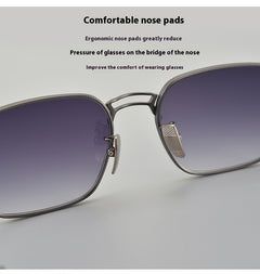 Pure Titanium Square Frame Double Beam Fashion Myopia Glasses For Men - Otaj Gifts