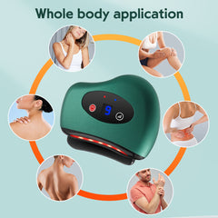 Eletric Bianstone Gua Sha Board Tools Hot Compress Heating Vibration Back Facial Massager Meridian Lymphatic Drainage Scraping Heating Vibration Scraping Neck Face Skin Lifting Removal Wrinkle Tool - Otaj Gifts