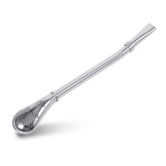 Dependable Stainless Steel Yerba Mate Tea Gourd Bombilla Drinking Straw Filtered Spoon Silver - Otaj Gifts