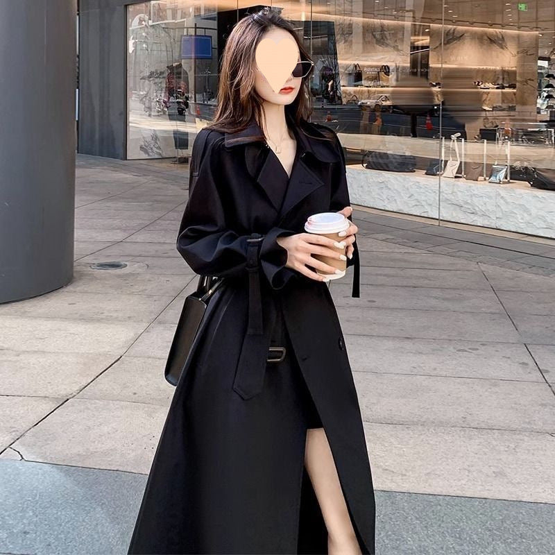 New Mid-length Small Below The Knee Slimming Loose Trench Coat Women - Otaj Gifts