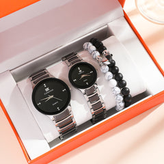 New Fashion Simple All-match Couple Watch Heart Bracelet Suit - Otaj Gifts