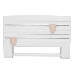 Cling Film Holder Wall Mount Multifunctional Cling Film Cutter with Screws for Kitchen White - Otaj Gifts