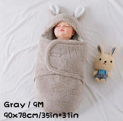 Super Soft Baby Sleeping Bag Fluffy Fleece Newborn Blanket Swaddle Blankets, Unisex Baby Wrap For Newborn Baby Boys Girls With Head-Protecting & Head-Supporting Function, Wearable Swaddle Sleep Sack - Otaj Gifts
