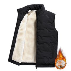 Autumn And Winter Fleece-lined Thickening Stand Collar Cotton Vest - Otaj Gifts