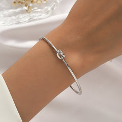 Metal Twist Geometric Knot Winding Hollow Open-end High-grade Light Luxury Personality Fashion Ladies' Bracelet - Otaj Gifts