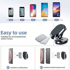 Magnetic Phone Holder For Car, Dashboard Car Phone Holder Mount Magnetic Stainless Steel Car Phone Holder - Dashboard Mount, Water-resistant, Rotatable - Otaj Gifts