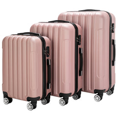 Vertical 3-in-1 Spinner Wheel With Handle Trolley Box 20in 24in 28in ABS Aluminum Alloy Trolley Fashion Color - Rose Gold - Otaj Gifts