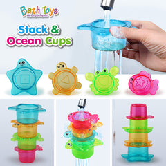 Children's Bath Bathroom Fishing Stacked Cup Toys - Otaj Gifts