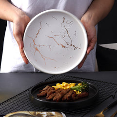 Nordic Style Marble Plate Household Ceramic Dish - Otaj Gifts