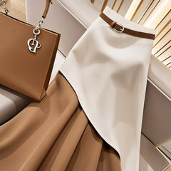 Women's Winter Brown Contrast Skirt - Otaj Gifts