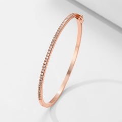 White Gold Plated Bracelet Female Inlaid AAA Zircon Simple - Otaj Gifts