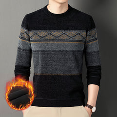 Chenille Velvet Padded Sweater Middle-aged Men's Clothing Thick Warm Jacquard - Otaj Gifts