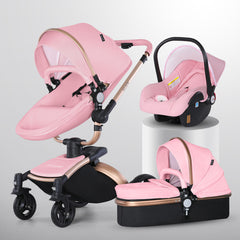 High Landscape Baby Stroller 360-degree Rotation 3-in-1 Basket Foldable - Otaj Gifts