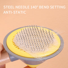 OneKey Pet Hair Remover Comb Pet Comb Grooming Brush Pet Hair Cleaner Brush Cat Shedding Brush Self Cleaning Slicker For Long & Short Hair Cats And Dogs - Otaj Gifts