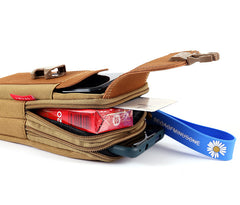 Men's 6.5 Inch Multifunctional Vertical Canvas Mobile Phone Waist Bag - Otaj Gifts