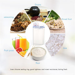 2 PCS Rice Storage Bin 2KG Portable Food Grain Storage Box Rice Storage Box Dispenser Sealed Tank with Measuring Cup - Otaj Gifts
