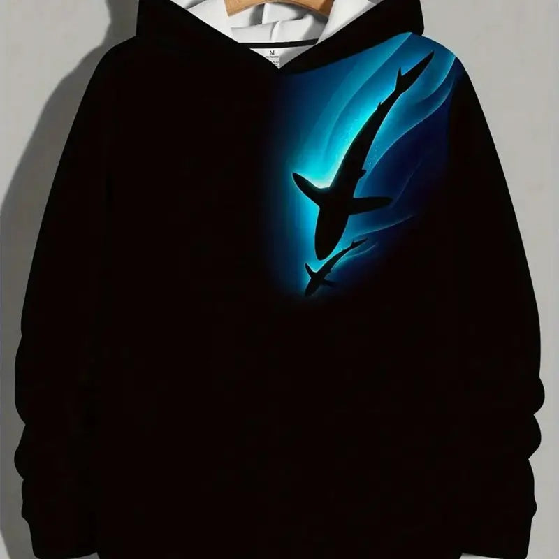 Printed Hooded Sweatshirt - Otaj Gifts