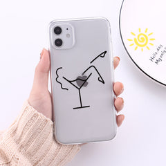 Face art line color painting mobile phone case - Otaj Gifts