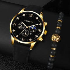 Fashion Belt Quartz Watch With Bracelet Suit - Otaj Gifts
