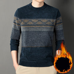 Chenille Velvet Padded Sweater Middle-aged Men's Clothing Thick Warm Jacquard - Otaj Gifts