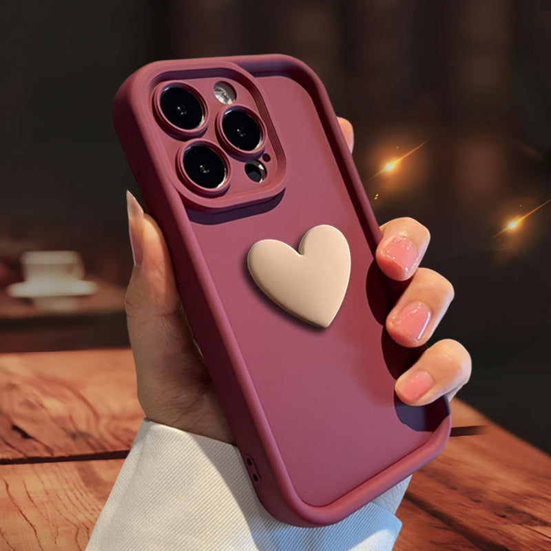 Three-dimensional Love Skin-friendly Frosted Lens All-inclusive Phone Case - Otaj Gifts