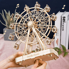 Robotime DIY Wooden Rotatable Ferris Wheel Model With Playing Music Toys For Children Birthday TGN01 - Otaj Gifts