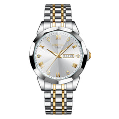 Quartz Men's Steel Strap Watch Luminous Waterproof - Otaj Gifts