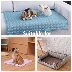 Dog Cooling Mat Cooling Pad For Pets Chilly Pad For Kennels, Crates, Cars, Indoor & Outdoor Ice Silk Mat Cooling Blanket Cushion Non-Toxic Breathable Sleep Bed Beach - Otaj Gifts
